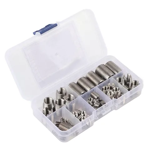 Miniatura 6 de Juego de 50 piezas de insertos de rosca interior de acero inoxidable 302 autorroscantes, herramienta de reparación de refuerzo, insertos roscados