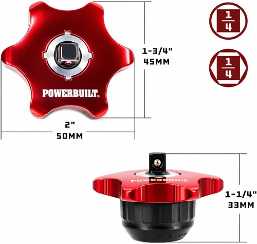 Miniatura 2 de Powerbuilt Trinquete de dedo de 1/4 de pulgada, doble cara para dados de 1/4 pulgadas y puntas hexagonales, mecanismo reversible de 36 dientes