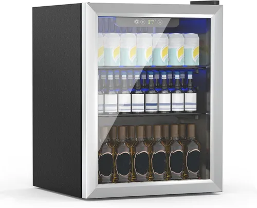 Miniatura 17 de Mini Refrigerador Compacto de 24 Latas/0.9 Pies Cúbicos para Refrescos, Bebidas, Cerveza o Vino, Pequeño Refrigerador Enfriador de Bebidas Portátil
