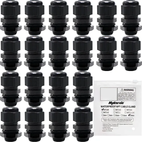 Miniatura 39 de MAKERELE NPT de 1" Conector de Glándula de Cable Agarre de Cordón Protectores de Alambre de Nylon Plástico Impermeables