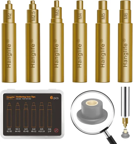 Miniatura 9 de Puntas de inserción termofijas para insertos roscados M2 M2.5 M3 M4 M5 M6 M8, puntas de soldadura compatibles con hierros Weller SP40NUS/Hakko