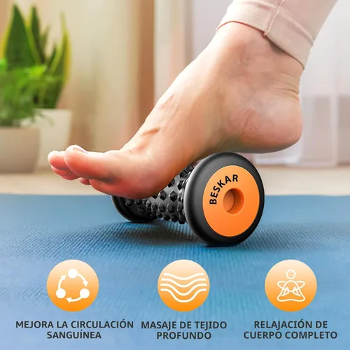 Miniatura 2 de BESKAR Rodillo masajeador de pies para alivio de la fascitis plantar, portátil, masaje muscular de tejido profundo, dolor de arco de pies y talón