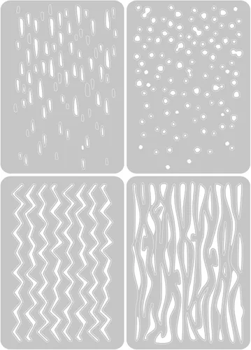 Miniatura 2 de Sizzix Thinlits - Juego de troqueles de 4 piezas Infinite Doodles #2 666524 Troqueles de metal de corte fino para álbumes de recortes, relieve