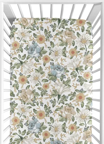 Miniatura 16 de Sweet Jojo Designs Sábanas bajeras para cuna (floral vintage de margaritas) para niñas, guardería infantil, habitación de niños pequeños