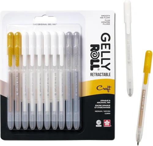 SAKURA Gelly Roll - Bolígrafos de gel retráctiles de colores, juego de colores opacos, bolígrafo de tinta de punta media para diario, arte o dibujo,