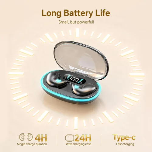 Miniatura 7 de Auriculares invisibles Bluetooth para dormir inalámbricos pequeños con cancelación de ruido, auriculares planos para dormir de lado, impermeables