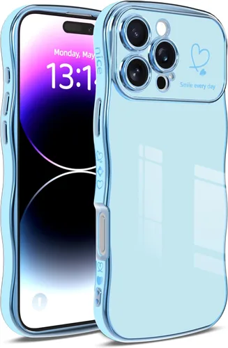 Miniatura 9 de IAIYOXI Funda para iPhone 11 para mujeres y niñas, bonito diseño ondulado con forma rizada, patrón de corazón, protección de cámara elevada, chapado