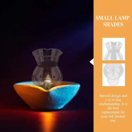 Miniatura 9 de Uonlytech Reemplazo de pantalla de lámpara de vidrio resistente a altas temperaturas, cubierta superior de lámpara de queroseno, chimenea