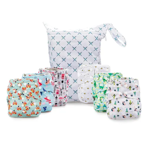 Miniatura 14 de Simple Being Pañales de tela reutilizables, doble refuerzo, talla única, lavables, suaves, absorbentes, impermeables, ecológicas, unisex, para bebé