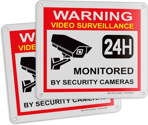Miniatura 21 de iSYFIX Señal de advertencia de videovigilancia – 1 paquete de 1 paquete reflectante plateado de 7 x 6 pulgadas – 100% libre de óxido de aluminio
