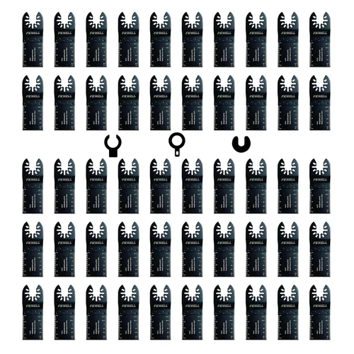 Miniatura 8 de FEWELL 20 hojas de sierra oscilantes de titanio, cuchillas multiherramienta universales para materiales duros, metal, madera, plástico, clavos, se