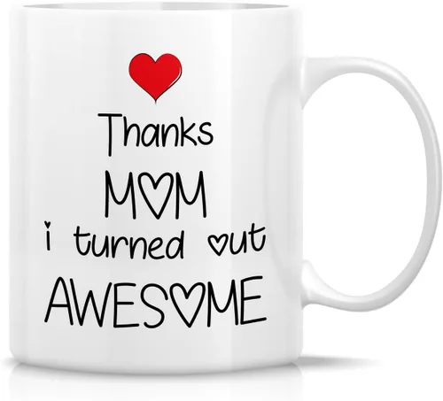 Miniatura 27 de Retreez - Taza divertida con texto en inglés "Mum Well Done I'm Awesome", 325 ml, tazas de café de cerámica, mensaje divertido, sarcástico