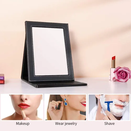 Miniatura 6 de DUcare Pinceles de maquillaje profesional con bolsa+espejo de tocador plegable con soporte
