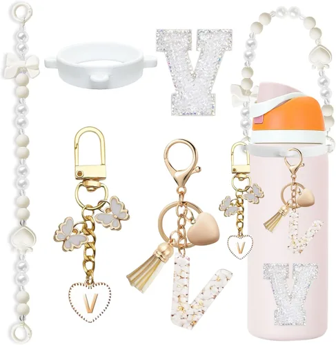 Miniatura 83 de Lindo Juego de Dijes de Letras para Botella de Agua Owala de 24oz, 32oz, 40oz, Owala Kids y Vaso de Café, FreeSip – Incluye Correa con Asa, para Rosa