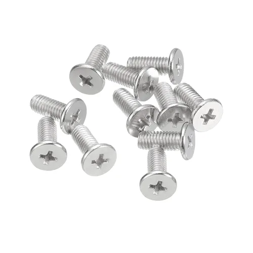 Miniatura 49 de Uxcell M1-0.25 x 2 mm 50 piezas Tornillos de cabeza plana redonda 304 de acero inoxidable Phillips Drive tornillos de máquina para fijación