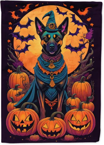 Miniatura 75 de Caroline's Treasures DAC1466GF - Bandera decorativa para jardín de Halloween de Affenpinscher Witchy para jardín, decoración para patio exterior