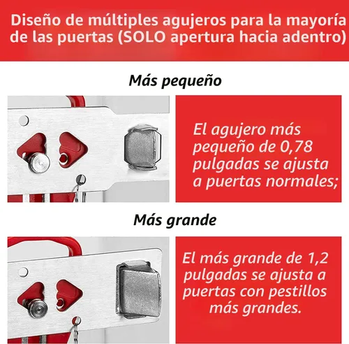 Miniatura 2 de AirBNB - Cerradura de puerta portátil, paquete de 2 cerraduras adicionales para privacidad y seguridad adicionales en el hogar, hotel y apartamento
