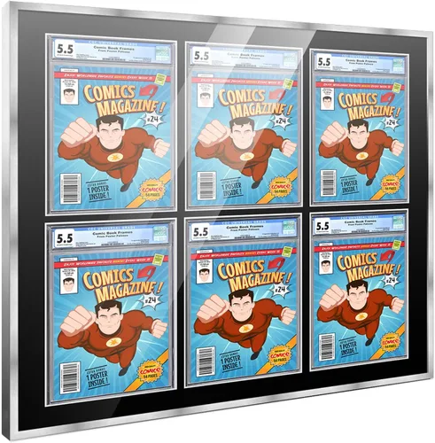 Miniatura 132 de Marco de cómic con paspartú para 8 CGC, CBCS o PGX Graded Comics - Marco de cómic blanco para cómics de 8.125 x 13 pulgadas Marco blanco