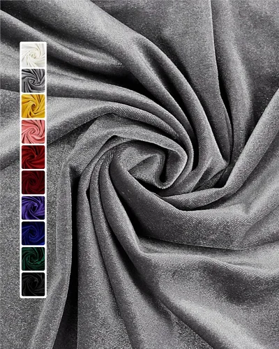 Miniatura 11 de HOTGODEN Tela de terciopelo elástico por The Yard: Negro 63" Ancho 1 yarda 95% poliéster 5% Spandex Tela de terciopelo para costura de bricolaje