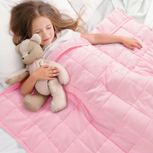 Miniatura 28 de Kivik Manta con peso de 3 libras, transpirable, pequeña y pesada, para dormir y relajarse, para cama, sofá, hogar, escuela, lavable a máquina