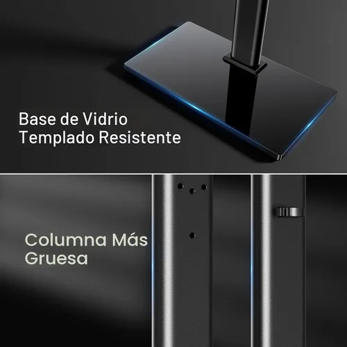 Miniatura 6 de PERLESMITH Patas giratorias universales para televisores LED LCD de 24 a 60 pulgadas, soporte de montaje de televisión ajustable en altura con base