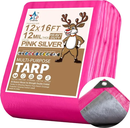 Miniatura 25 de STARPYNG -Lona de polietileno resistente, impermeable, resistente a los rayos UV, resistente a la intemperie, para automóviles, barcos, patios