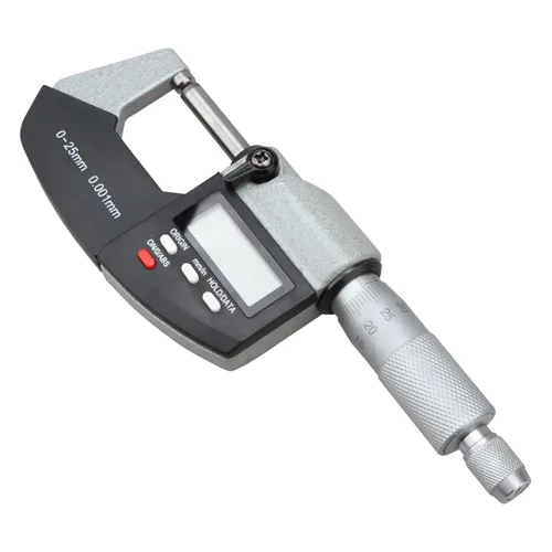 Miniatura 15 de Micrometro de Punto, 30 Grados, 0-1" / 0-25mm, Resolución de 0,00005", Pulgadas/Métrico, Acero Inoxidable, Pulgadas/Métrico