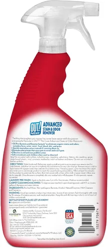 Miniatura 8 de OUT! PetCare - Spray removedor de olores y manchas para mascotas, limpiador de alfombras y pisos, desodorante para perros y gatos, fabricado