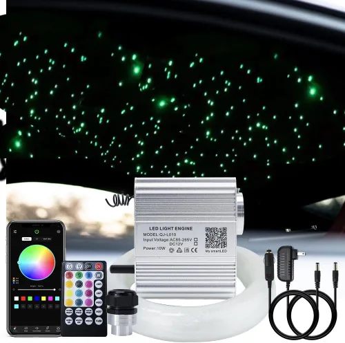 Miniatura 12 de AKEPO Kit de Luces de Fibra Óptica Parpadeantes de Doble Cabezal de 16W, Uso en Auto y Hogar Luz de Cielo Estrellado RGBW Twinkle Control por APP