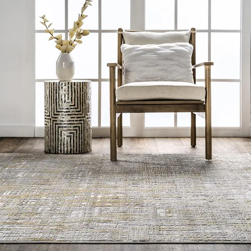 Miniatura 7 de nuLOOM Emersyn - Alfombra abstracta con textura contemporánea, 5 x 8, color dorado