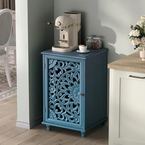 Miniatura 10 de Jiansu furni, Armario buffet de 63 pulgadas con puertas de vidrio arqueadas, moderna credenza de cocina negra con almacenamiento, mesa de consola