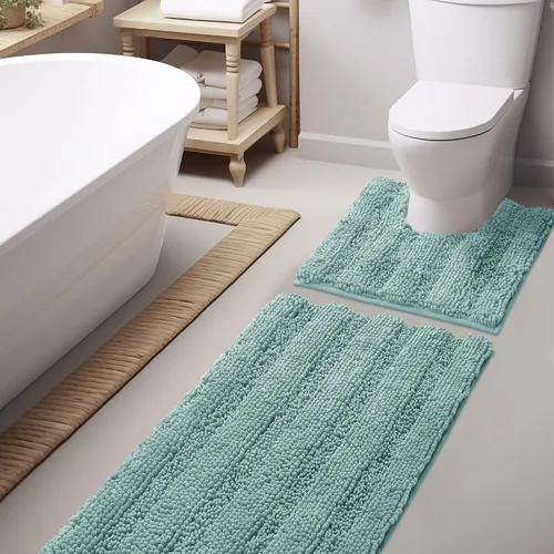 Miniatura 61 de NICETOWN Tapete negro para baño, antideslizante, suave, absorbente de agua, tapete de bajo perfil para entrada, tapete para vestíbulo, puerta