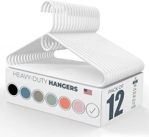 Miniatura 127 de Perchas de plástico resistentes hechas en Estados Unidos a granel, 20, 30, 50, 100 unidades disponibles, perchas de plástico fuertes, perchas