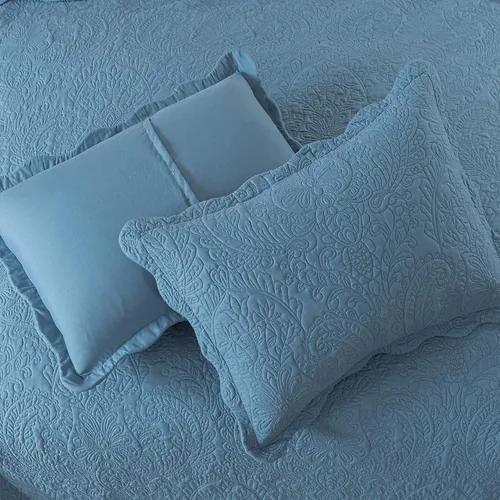 Miniatura 216 de HoneiLife - Juego de colcha de tamaño Queen, juego de ropa de cama de pana bordada de 3 piezas, colcha de lujo, ligera, cálida, para todas las Pana