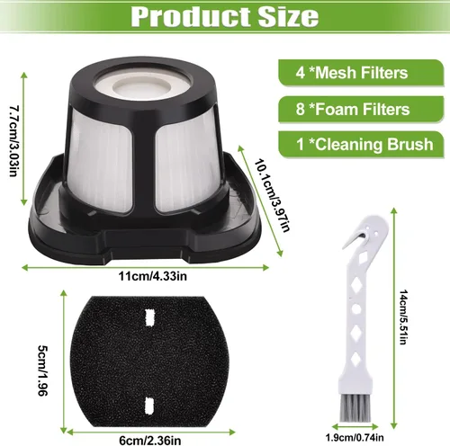 Miniatura 5 de Filtro de repuesto 2390A 2284W compatible con filtro de vacío Bissell Pet Hair Eraser 2390A 2390 2389 2284W 2579, comparado con las piezas # 1614212