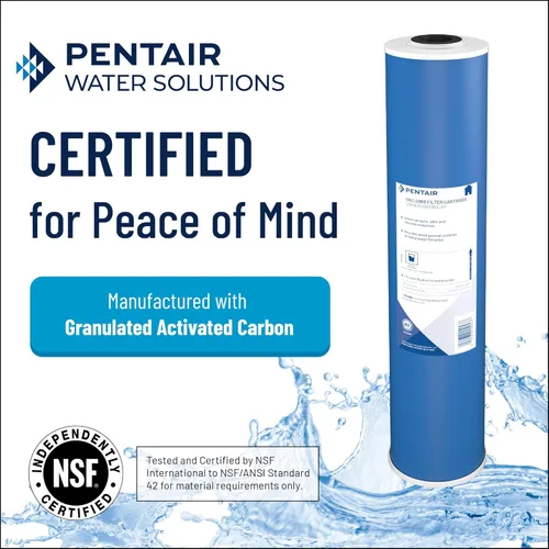 Miniatura 3 de Pentair Pentek GAC-20BB Big Blue Filtro de Agua de Carbón, 20 Pulgadas, Cartucho de Reemplazo de Carbón Activado Granular (GAC) de Alta Resistencia