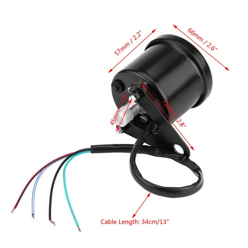 Miniatura 4 de Keenso 2.6 "Velocímetro universal para motocicleta, tacómetro LED, medidor de nivel de aceite