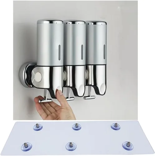Miniatura 6 de Dispensador de jabón montado en la pared, dispensador de ducha, cabezal de prensado manual, dispensador de champú líquido y jabón para baño, cocina