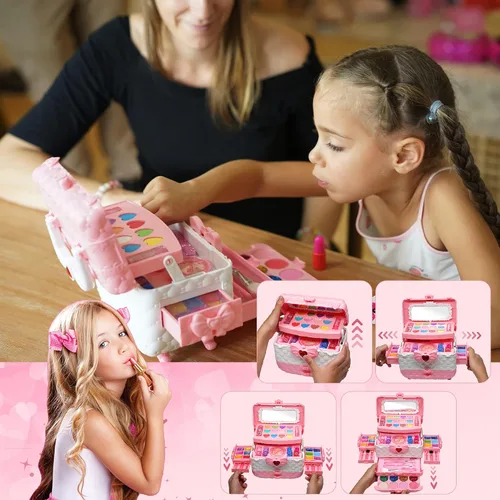 Miniatura 4 de Juegos de maquillaje para niñas - Juegos de maquillaje para niñas de 5 a 8 años, Maquillaje para niñas, Kit de maquillaje de juego, los mejores