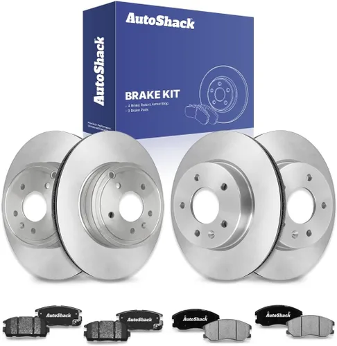 AutoShack Kit de Rotores de Freno Delanteros y Traseros con Pastillas de Freno Cerámicas de Reemplazo para Saturn Vue, Pontiac Torrent, Suzuki XL-7,