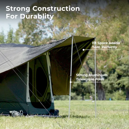 Miniatura 6 de ACACIA Toldo para 2 a 3 personas para sistema de campamento Space Acacia, PU2000 Lona impermeable para campamento de 4 estaciones, lona resistente