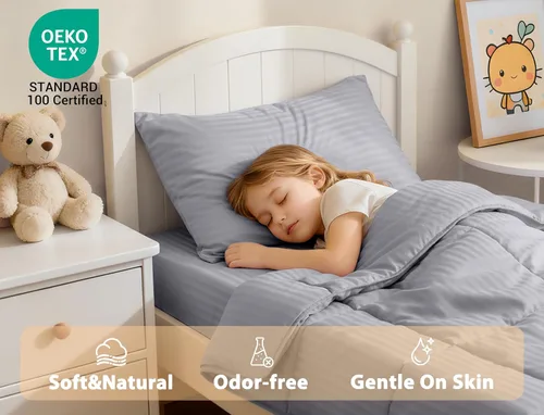 Miniatura 4 de ZPECC Juego de Ropa de Cama para Niños Pequeños - Juego de Ropa de Cama Hipoalergénica para Cuna de Bebé de 4 Piezas para Niños y Niñas, Incluye