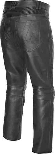 Miniatura 3 de First Mfg Co - Smarty Pants - Pantalones unisex de cuero negro para motociclista