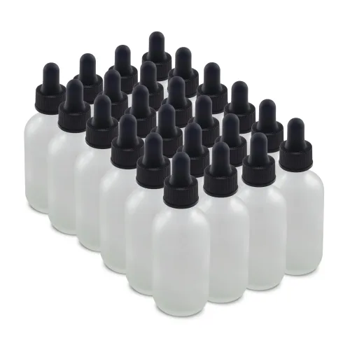 Miniatura 10 de The Bottle Depot - Botella cuentagotas de vidrio de 2 oz (blanco) - Paquete de 24 - Transparente esmerilado - Botellas de tintura con cuentagotas
