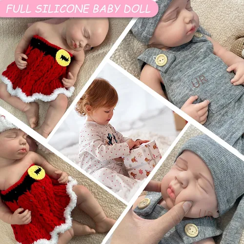 Miniatura 4 de Muñecas de bebé Reborn de silicona realistas de cuerpo completo de 20 pulgadas, muñeca de bebé realista que se ve en la vida real muñeca de bebé Niño
