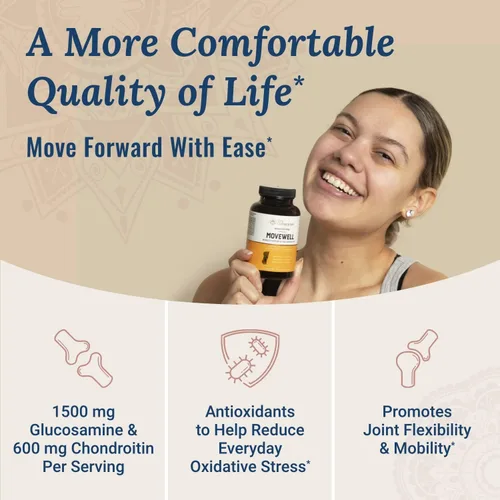 Miniatura 2 de MoveWell de LiveConscious Glucosamina Condroitina con MSM, ácido hialurónico y más Suplemento de salud articular (paquete de 2)