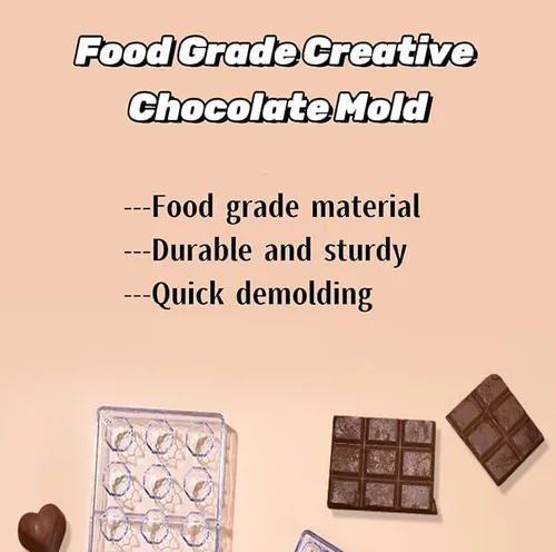 Miniatura 4 de Molde de chocolate para caramelos, molde para hacer 18 caramelos transparentes en forma de diamante, utilizado para decoración de pasteles caseros