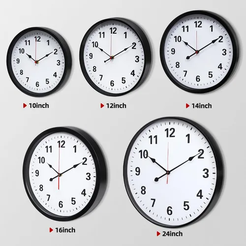Miniatura 3 de LEIKE Reloj de pared de metal de 10 pulgadas, color negro, retro de cuarzo silencioso, funciona con pilas, decorativo para patio, cocina, sala