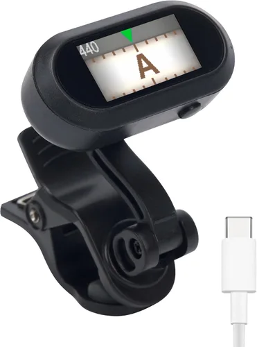 Sondery afinador de guitarra y ukelele con clip recargable, pantalla TFT simple de fácil lectura, afinación extremadamente rápida y precisa,