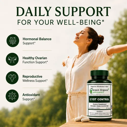 Miniatura 3 de Green Organic Supplements Quiste, quiste mamario, 90 VCaps, alta absorción, sin OMG, sin gluten (paquete de 1)